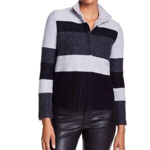 NWT $160 KARL LAGERFELD PARIS Colorblock Striped Jacket Size M Wool Mock neck